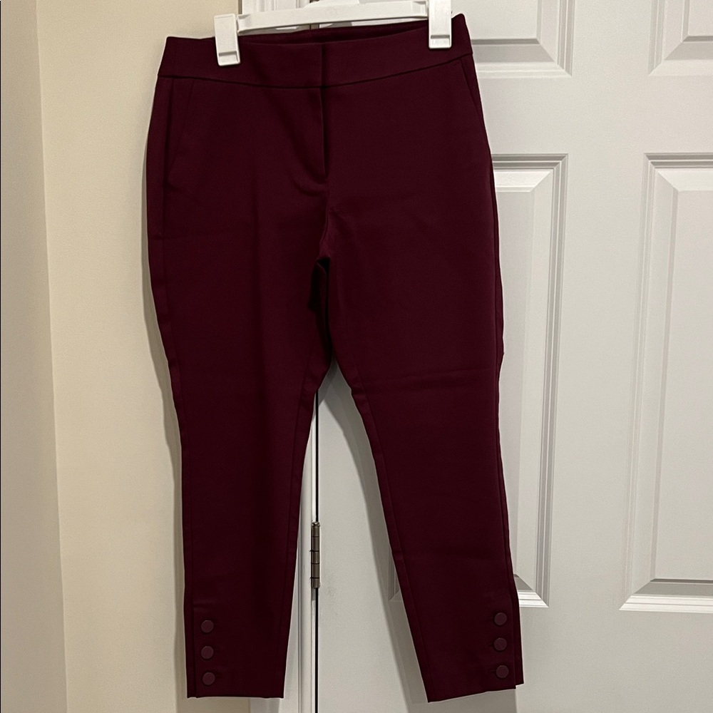 LOFT Dark Red Ankle Pants